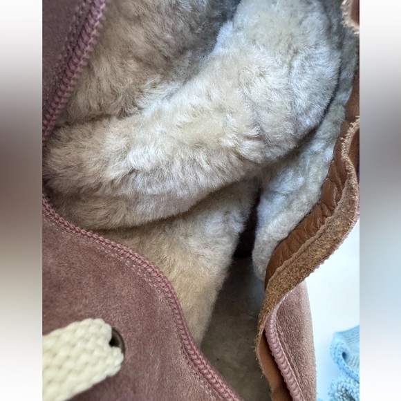 Vintage 90s Y2K Marc Jacobs Castoro Fur Lined Lace up Pink Blush Suede Heel Boot - Picture 12 of 13